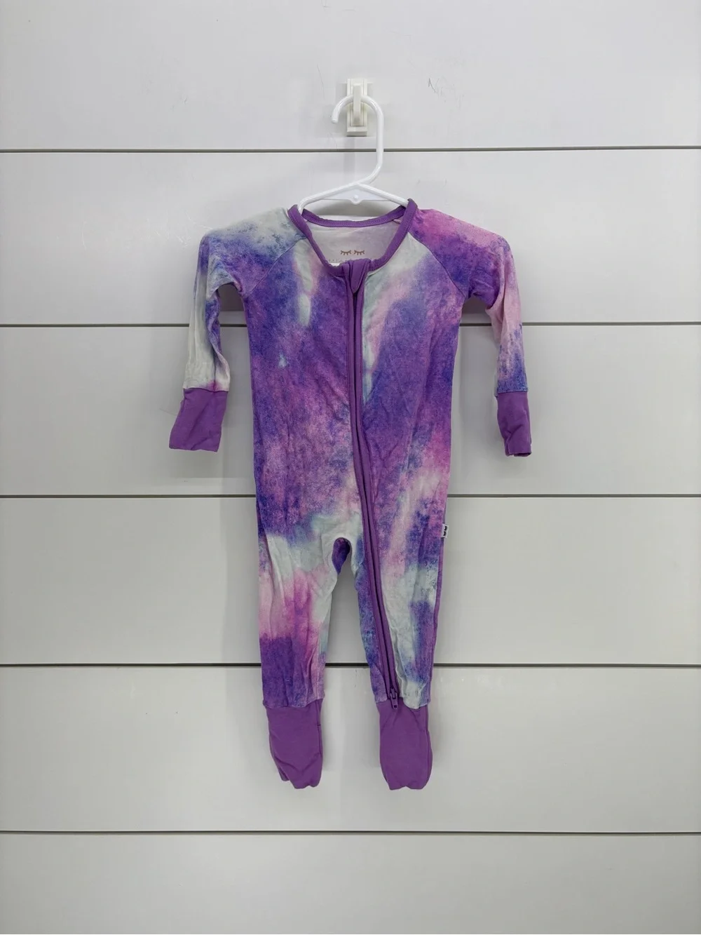 Little Sleepies Purple Tie-Dye Zip Footed Pajamas